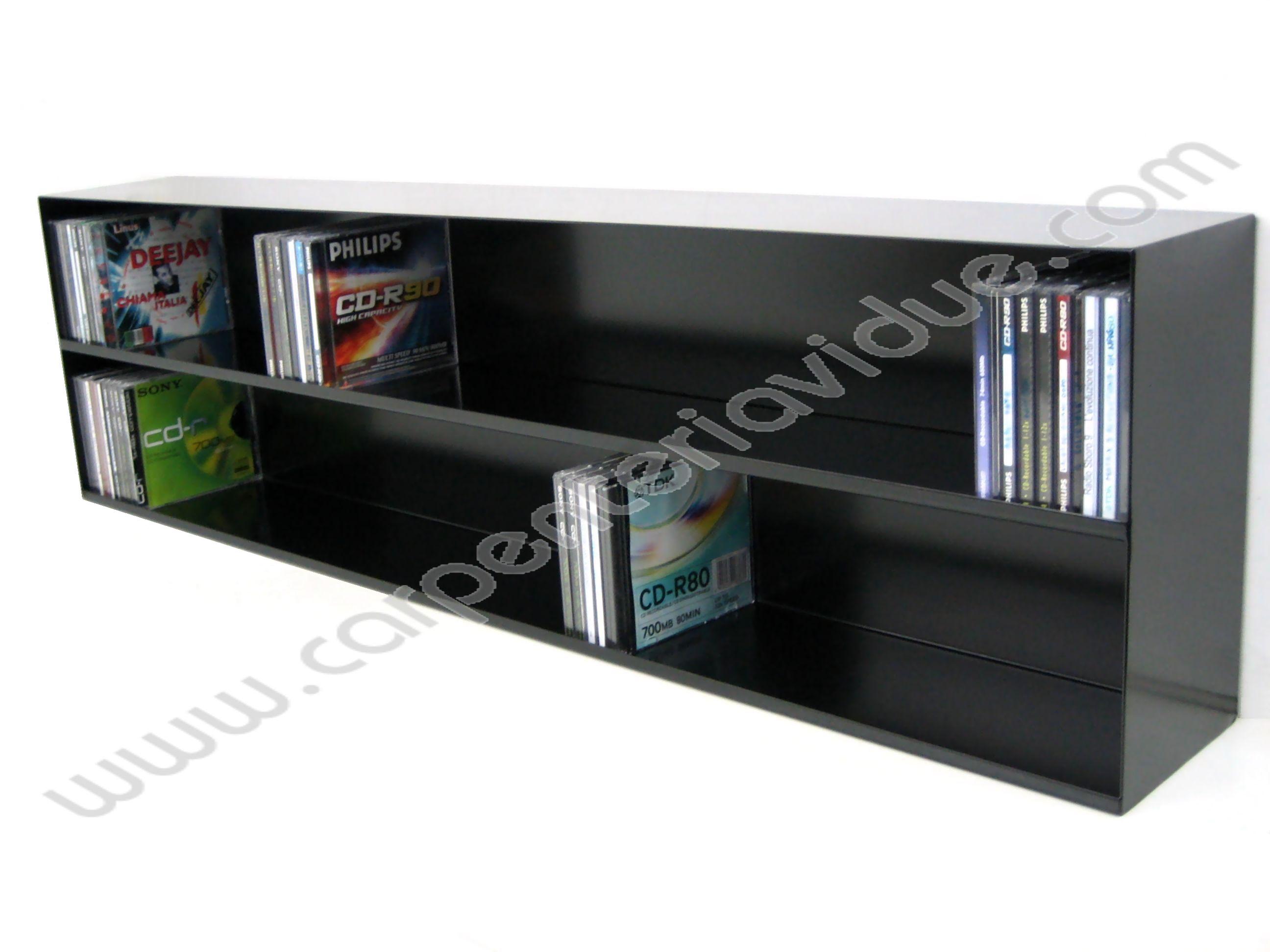 Libreria orizzontale in acciaio da muro porta DVD ad 1 ripiano -  Carpenteria Vidue